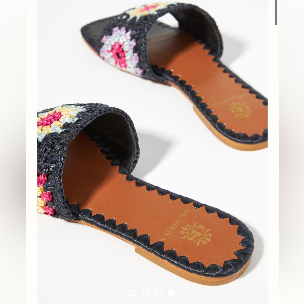 De Siena Pam Raffia Flat Sandals - Picture 4 of 8